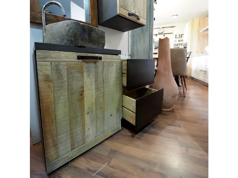 Mobile arredo bagno A terra Nuovi mondi collection Mobile bagno industrial  a prezzi scontati