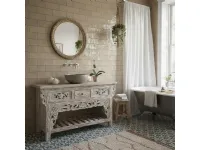 Mobile bagno Consolle bagno teak decapata 120 Outlet etnico SCONTATO a PREZZI OUTLET