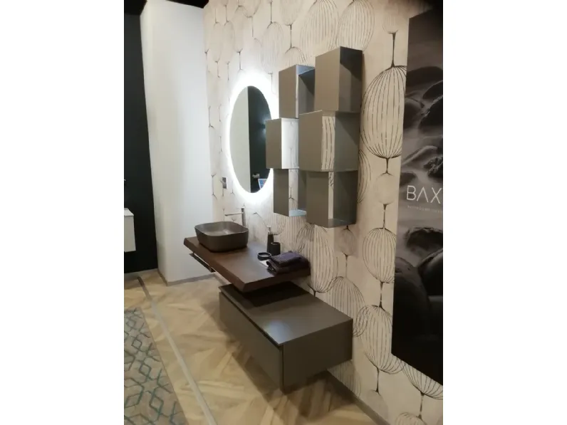 Mobile arredo bagno Sospeso Baxar Legno con sconto