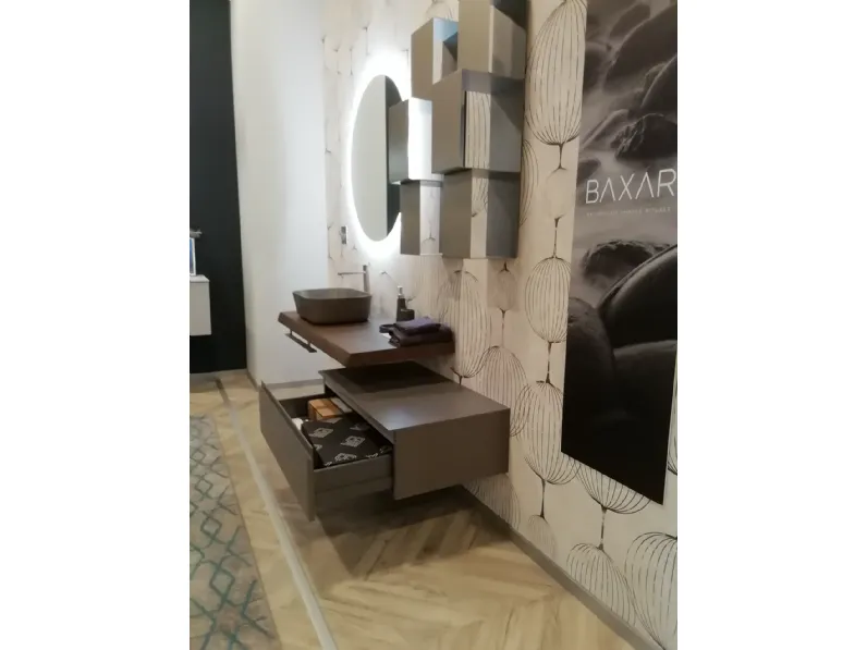 Mobile arredo bagno Sospeso Baxar Legno con sconto
