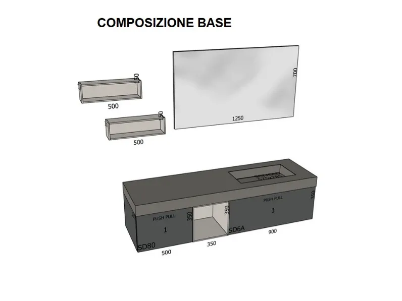 M system Baxar: mobile bagno sospeso A PREZZI OUTLET