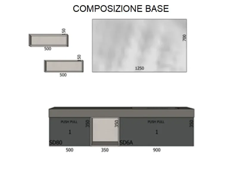 M system Baxar: mobile bagno sospeso A PREZZI OUTLET
