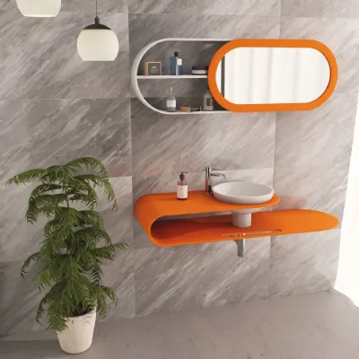 Mobile bagno design Saturno orange di Mya design in OFFERTA OUTLET - 30%