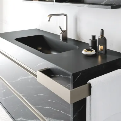 Mobile arredo bagno Sospeso Mastella Smart.46-04 calypso effetto marmo nero scontati