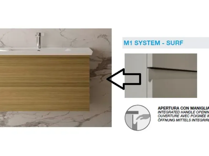 Mobile per la sala da bagno Baxar Tak m1system surf 95 a prezzo scontato