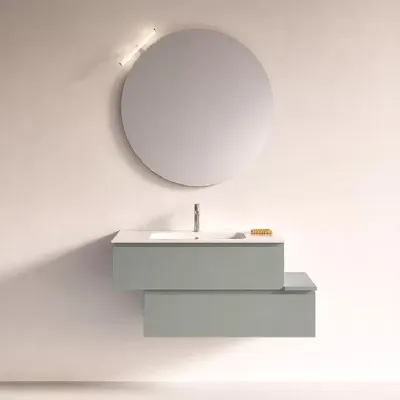 Mobile bagno in hpl modello Bagno con basi sospese sfalsate 03 di Artigianale in Offerta Outlet