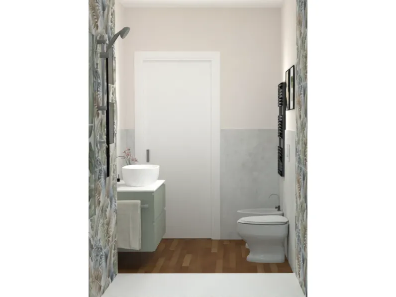 Mobile bagno moderno Bagno verde di Baxar in OFFERTA OUTLET - 30%