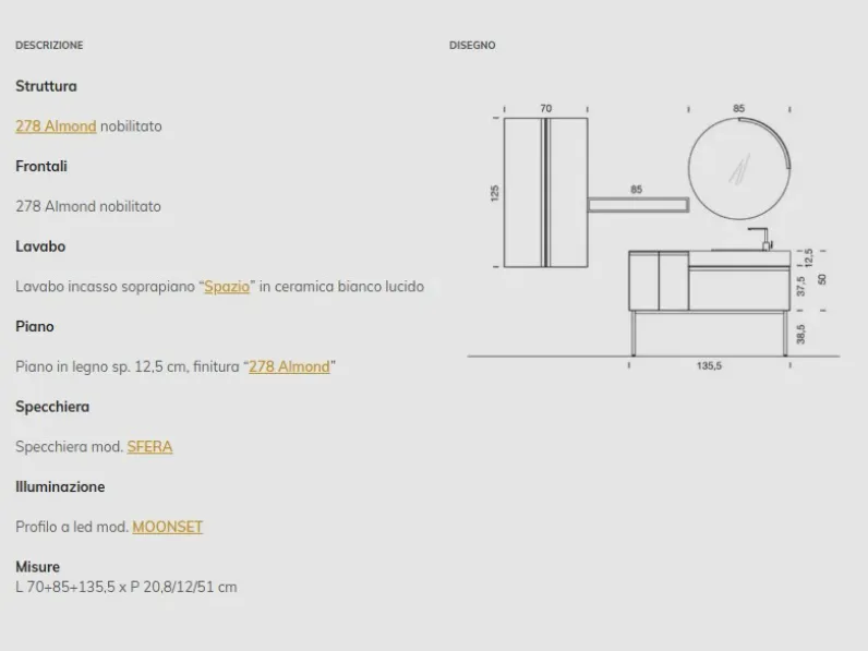 Arredamento bagno: mobile Artigianale Bik 013 a prezzo Outlet