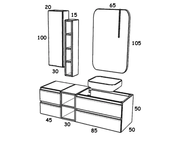 Mobile per il bagno Ideal bagni Gola system a prezzi outlet