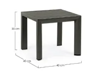 Arredo Giardino Bizzotto Tavolino cruise 40x40 antracite A PREZZI OUTLET