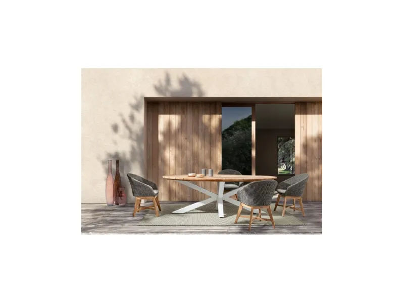 Arredo giardino Tavolo palmdale 240 con 8 sedie Bizzotto OFFERTA OUTLET - 30%