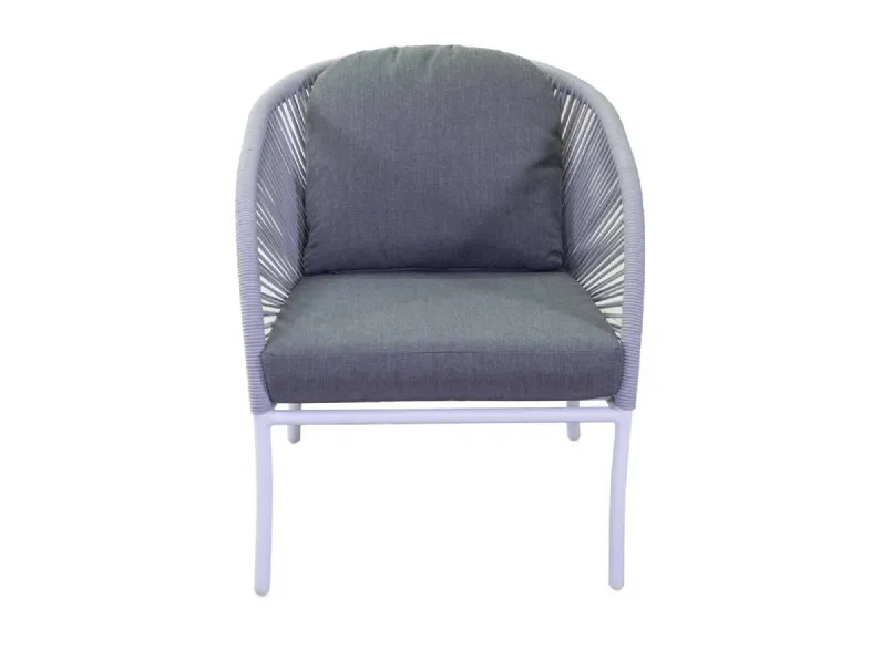 Arredo Giardino Salotto alluminio harlem 2 posti bianco con cuscini antracite - vacchetti Collezione esclusiva OFFERTA OUTLET