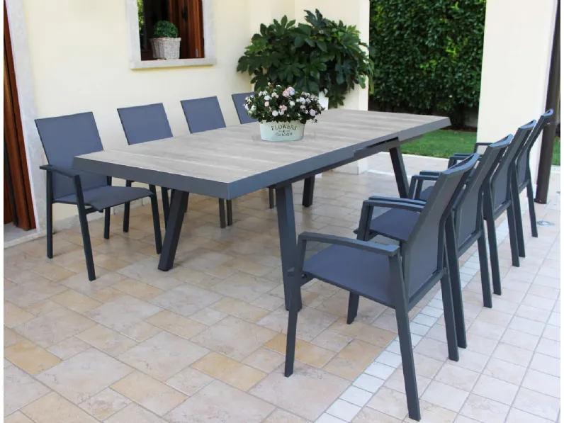 Tavolo seattle 205/265 antracite Cosma outdoor living a prezzo ribassato Arredo Giardino