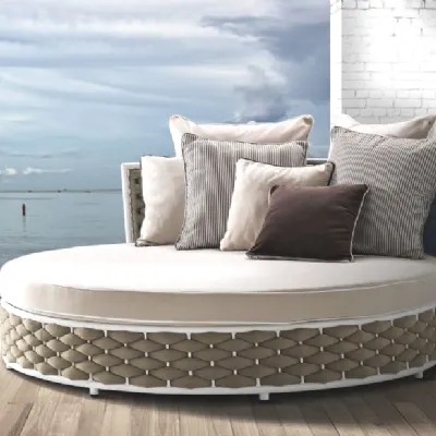 Md work Letto rotondo per esterno completo di materasso e cuscineria : arredo giardino a prezzi convenienti