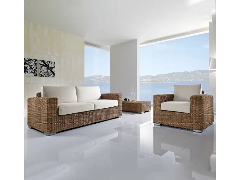 Mobile giardino modello Divano in  polyrattan marca rehau  di Md work IN OFFERTA