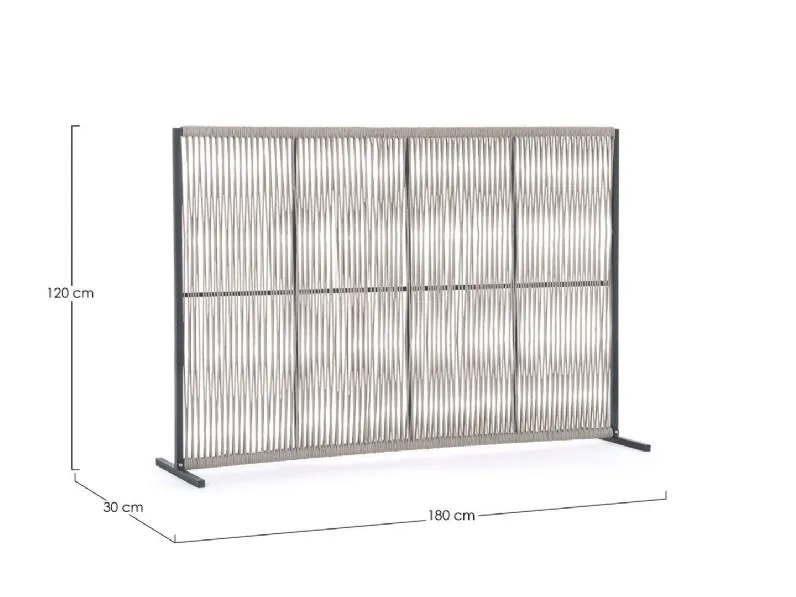 Arredo giardino Paravento paxon 180 x 120 cm antracite corda beige - Bizzotto a prezzo scontato