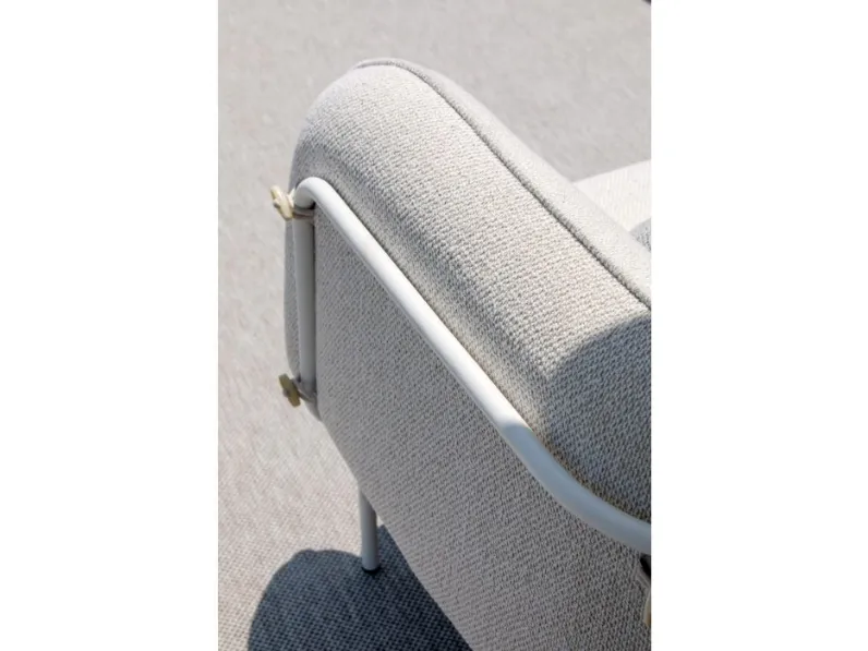 Mobile giardino Salotto alamari bianco con cuscini grigio - vermobil di Vermobil a prezzo ribassato