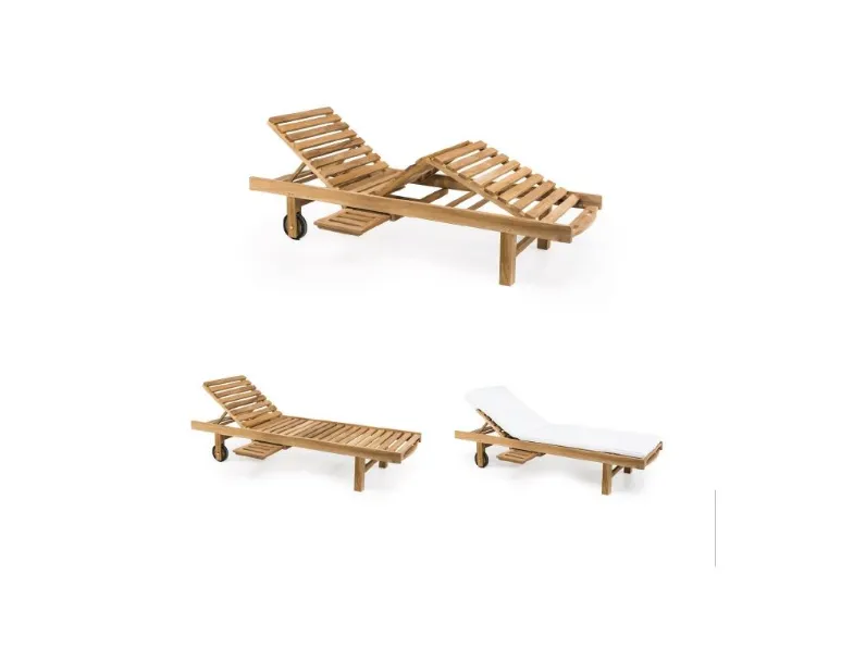 Arredo giardino Md work Sdraio vero teak naturale  A PREZZI OUTLET
