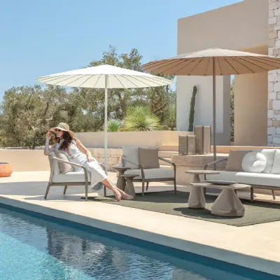 Arredo giardino Ombrellone ermes con pouf Talenti a prezzo scontato
