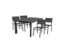 Mobile giardino Tavolo houston allungabile 135/180 con 4 sedie avana antracite cosma di Cosma outdoor living a prezzo ribassato