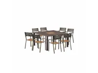 Arredo Giardino Set tavolo quadrato bronzo 140x140cm con 8 poltroncine segno Emu a prezzo ribassato