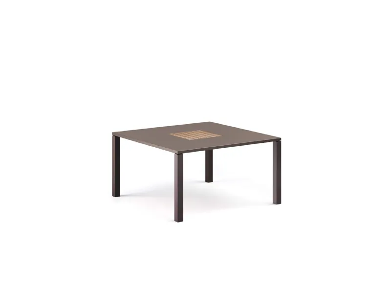 Arredo Giardino Set tavolo quadrato bronzo 140x140cm con 8 poltroncine segno Emu a prezzo ribassato