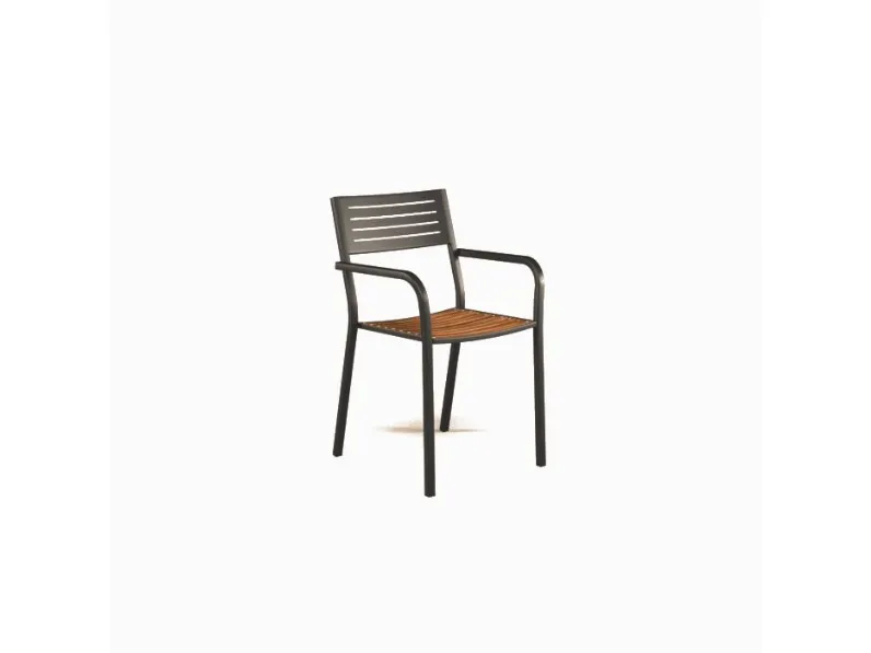 Arredo Giardino Set tavolo quadrato bronzo 140x140cm con 8 poltroncine segno Emu a prezzo ribassato