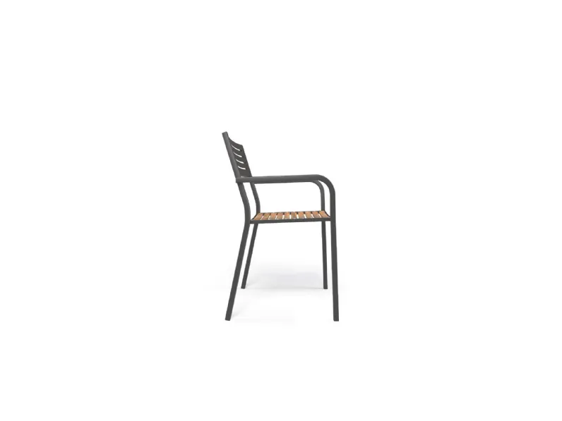 Arredo Giardino Set tavolo quadrato bronzo 140x140cm con 8 poltroncine segno Emu a prezzo ribassato