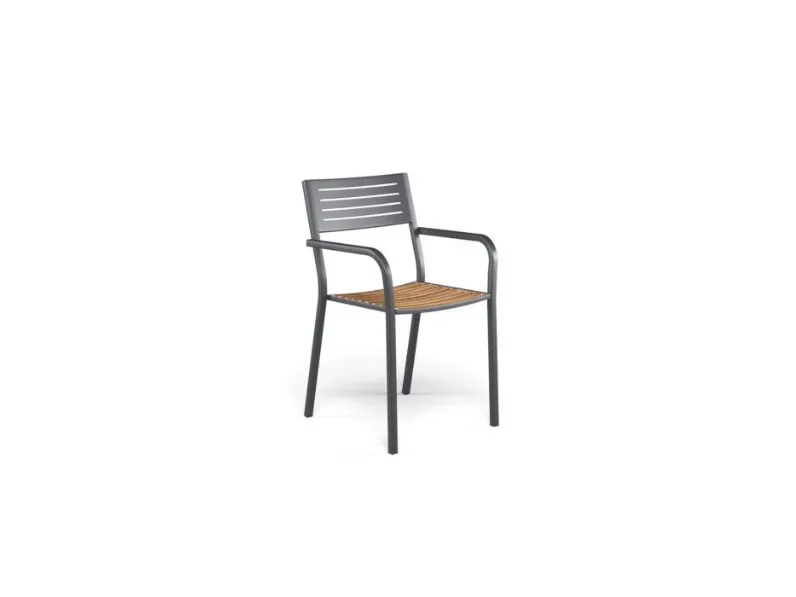 Arredo Giardino Set tavolo quadrato bronzo 140x140cm con 8 poltroncine segno Emu a prezzo ribassato