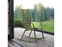 Dondolo folio rocking verde e cuscino Nardi: arredo giardino a prezzo Outlet