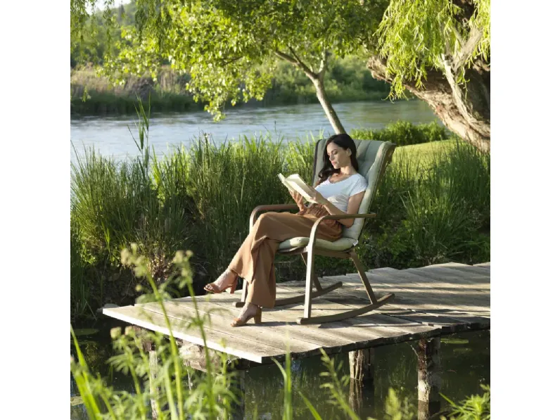 Dondolo folio rocking verde e cuscino Nardi: arredo giardino a prezzo Outlet