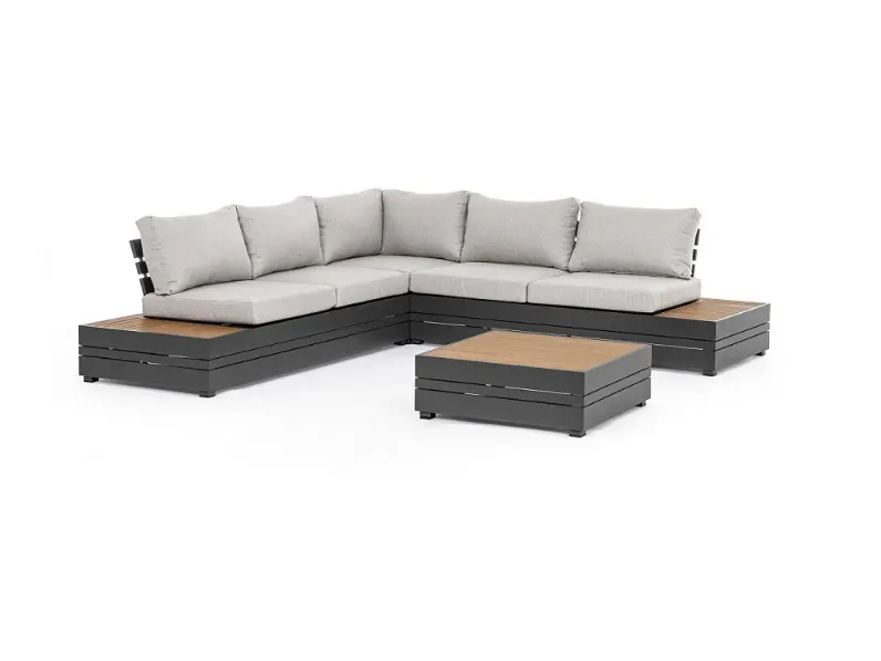 Arredo giardino Outlet etnico Set salotto angolare osten bianco con uno sconto esclusivo