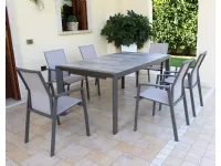 Arredo Giardino Poltroncina maili taupe con braccioli Cosma outdoor living OFFERTA OUTLET