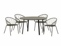 Arredo Giardino Vermobil Set tavolo roma con 4 poltroncine flora colore bronzo A PREZZI OUTLET