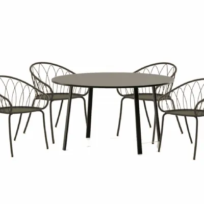 Set tavolo roma con 4 poltroncine flora colore bronzo Vermobil: Arredo Giardino a prezzi outlet