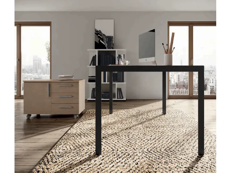 Scrivania direzionale Scrivania direzionale eos con armadi in legno Flycom a prezzo Outlet