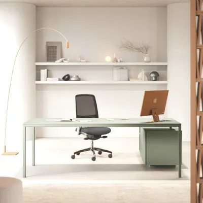Scrivania direzionale in legno Sigma top access con mobile di servizio  Las mobili a prezzi outlet