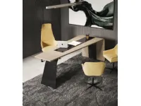Scrivania direzionale in pelle Scrivania acciaio e pelle luxury italia a marchio Md work con forte sconto