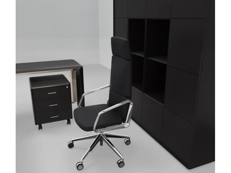 Scrivania in legno Iulio - ufficio completo con mobili e sedie Las mobili a prezzi outlet