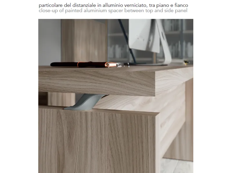 Scrivania direzionale Ufficio completo  in legno Flycom a prezzo Outlet