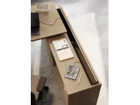 Scrivania operativa in legno Sigma con mobile di servizio  a marchio Las mobili a prezzi outlet