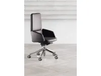 Sedia direzionale in ecopelle Lead schienale medio Las mobili con forte sconto