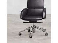 Sedia direzionale in ecopelle Lead schienale medio Las mobili con forte sconto