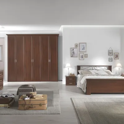 Camera da letto Camera matrimoniale classica 3 finiture Md work in laminato a prezzo ribassato