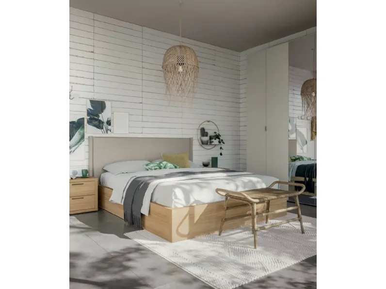 Camera da letto Composizione aria 319 Santalucia in laminato a prezzo Outlet