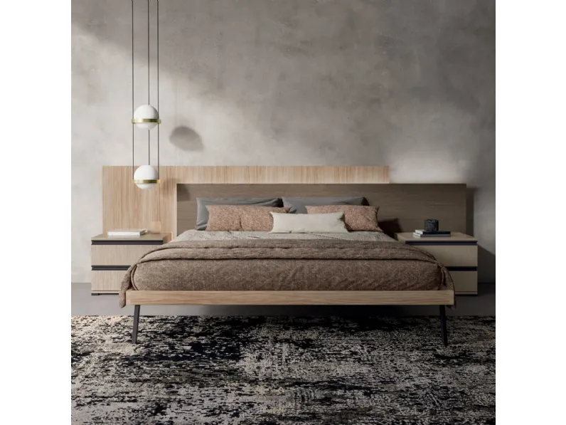 Camera da letto Zg mobili Night 03 power a prezzo scontato in laminato
