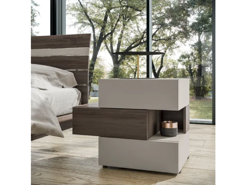 Camera da letto Night 06 power Zg mobili in laminato a prezzo Outlet