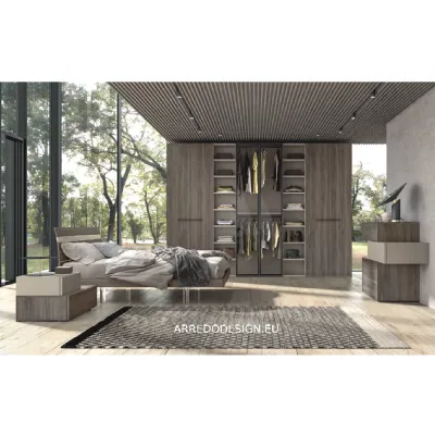 Camera da letto Night 06 power Zg mobili in laminato a prezzo Outlet
