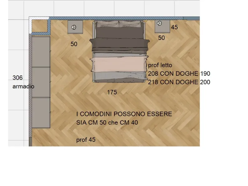 Camera da letto Pianca spillo   spazio e battente  Pianca in laccato opaco a prezzo Outlet