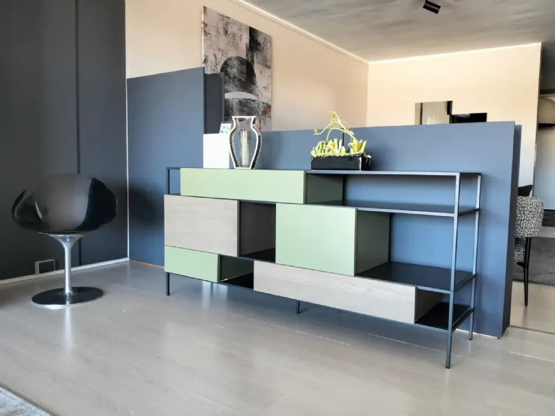 Camera da letto Kico Polaris/teca a prezzo ribassato in laccato opaco